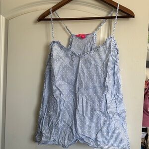 Lilly Pulitzer Blue and White Striped Tank Top